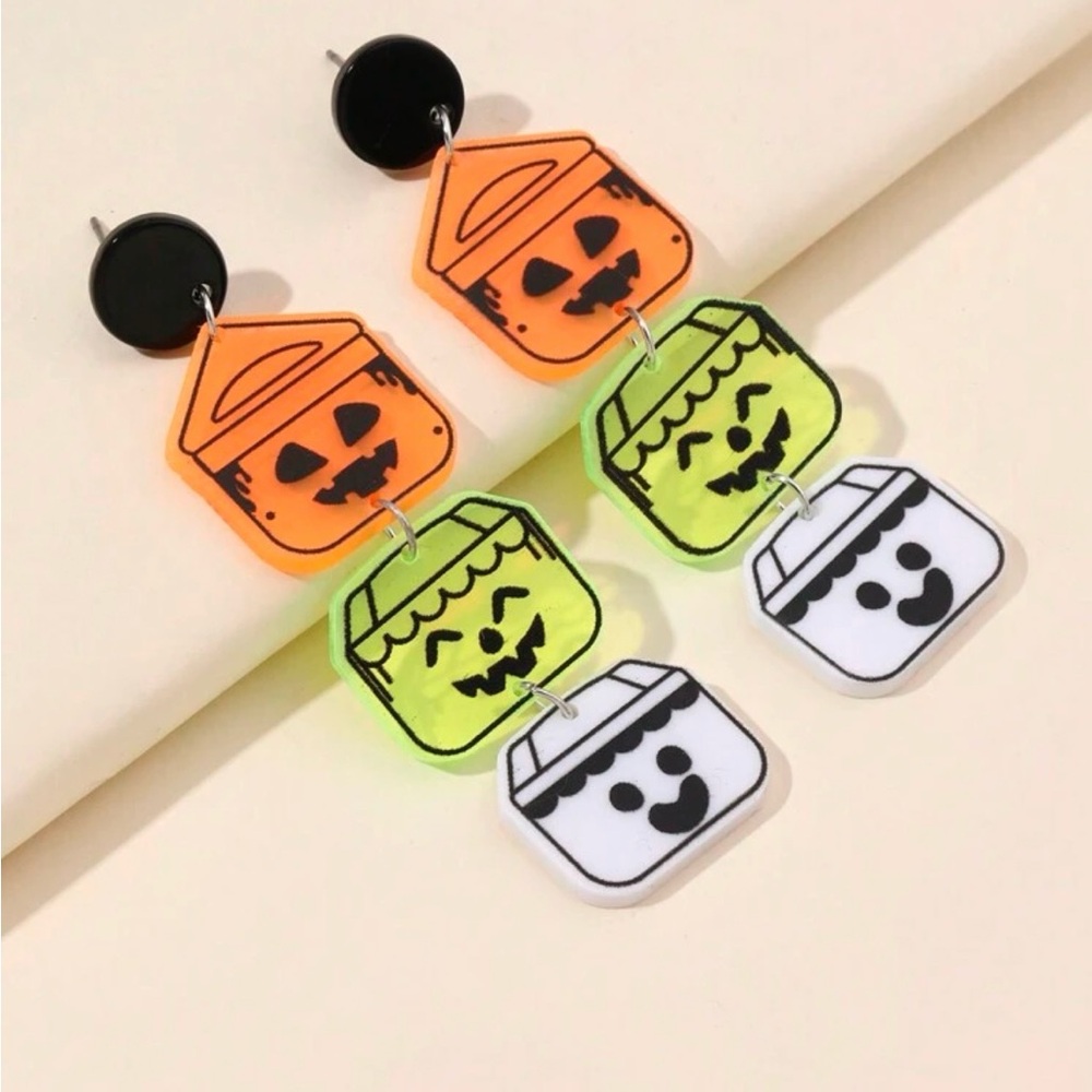Halloween Pumpkin and Ghost Earrings